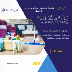 شركة تنظيف منازل وادي بن هشبل